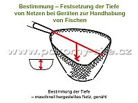 Bestimmung der Tiefe – maschinell hergestelltes Netz, genäht