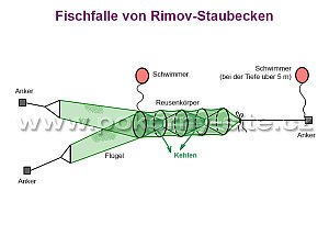 Fischfalle von Rimov-Staubecken